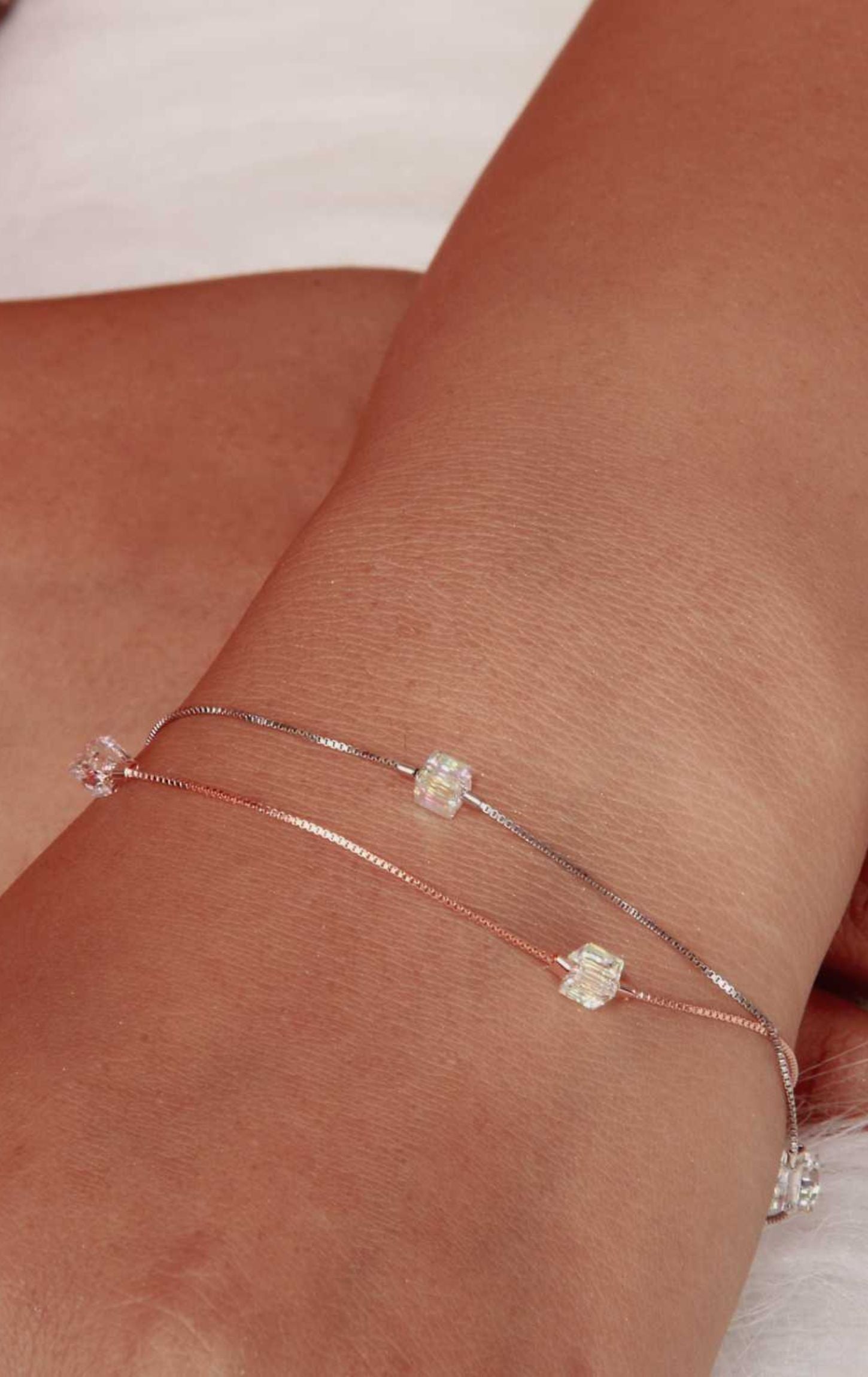 Multi-Colour Crystal Wisper Bracelet Silver