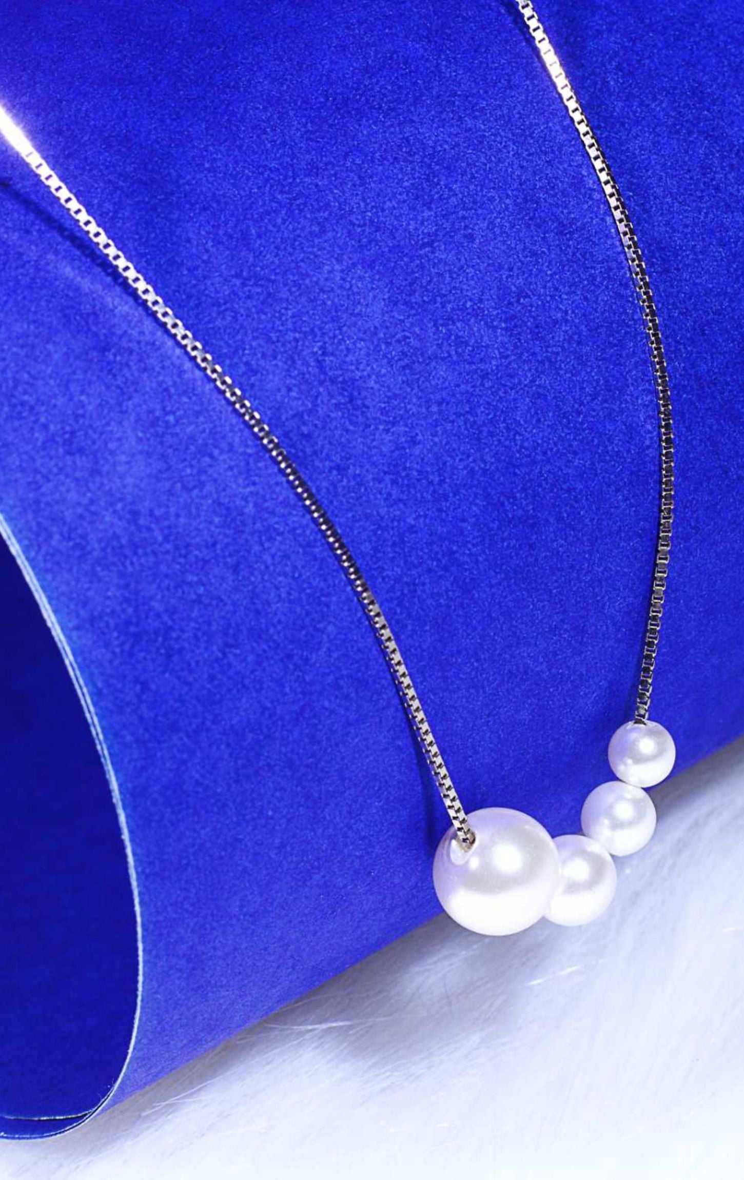 Multi-Pearl Enroped Necklace Silver