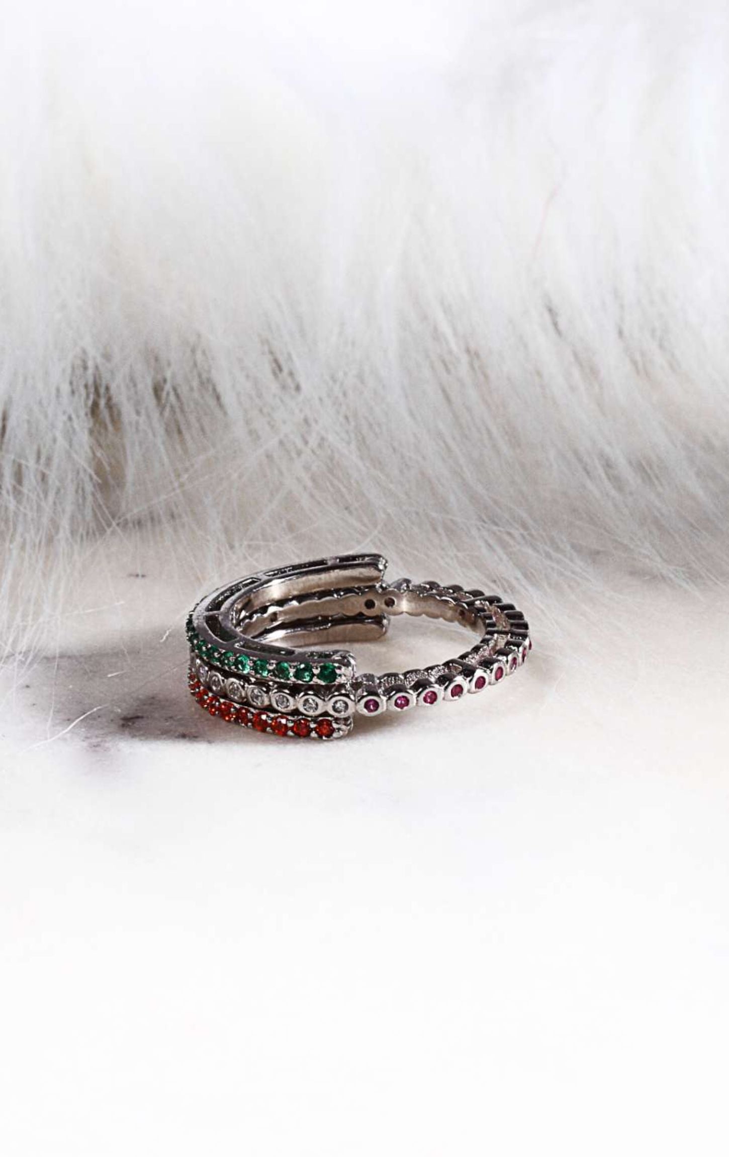 Eminent Tri Colour Multi Way Ring Silver