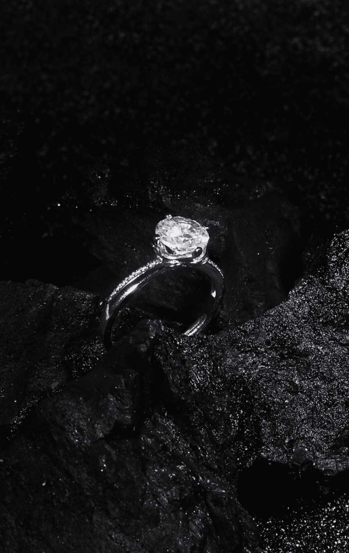 Silver Enchanted White Swarovski Zircon Solitaire Ring