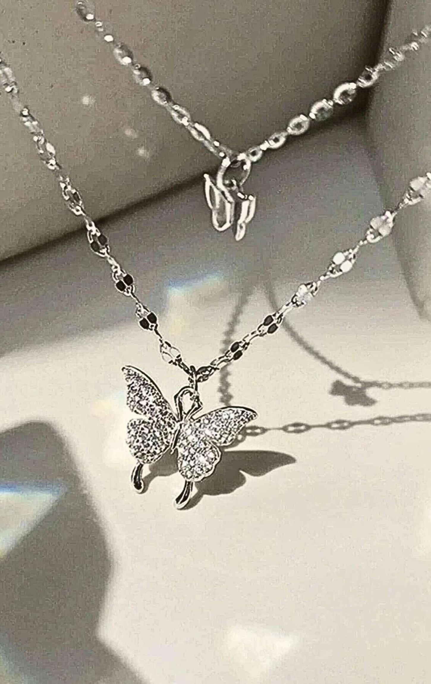 Butterfly Double Layer Clavicle Chain Necklace