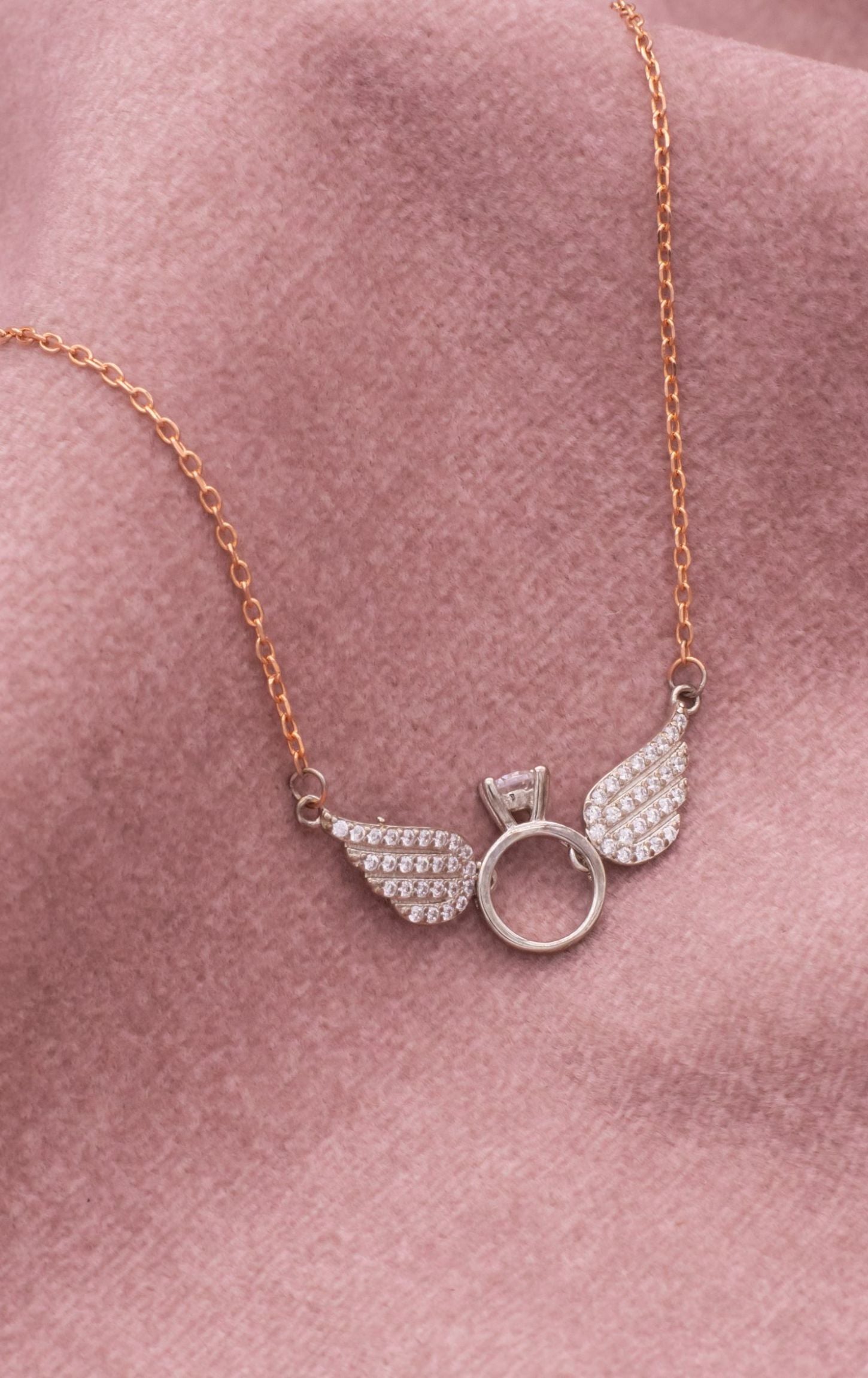 Angel Wing Korean Solitaire Pendant