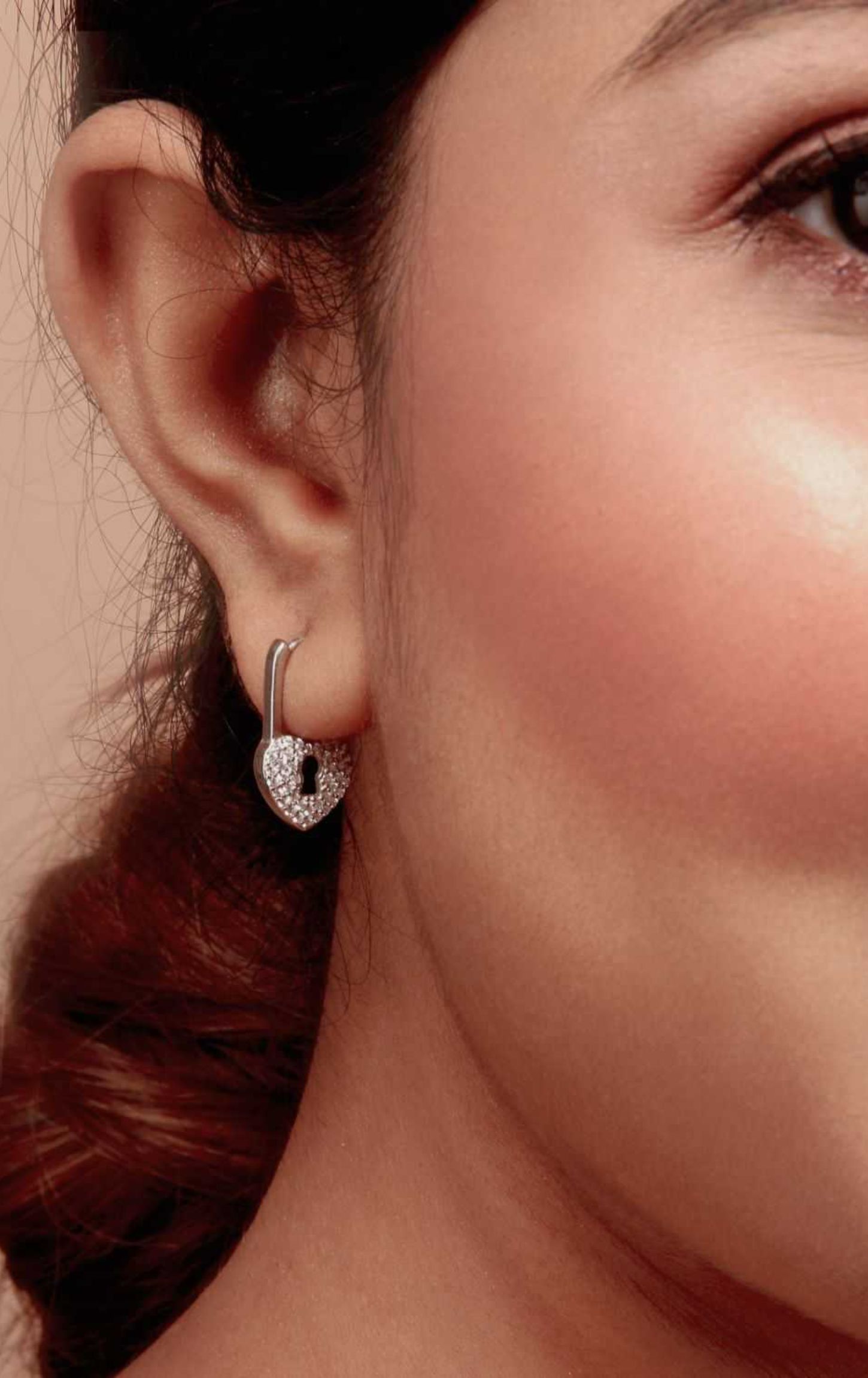 Love - Lock Stud Earring Silver