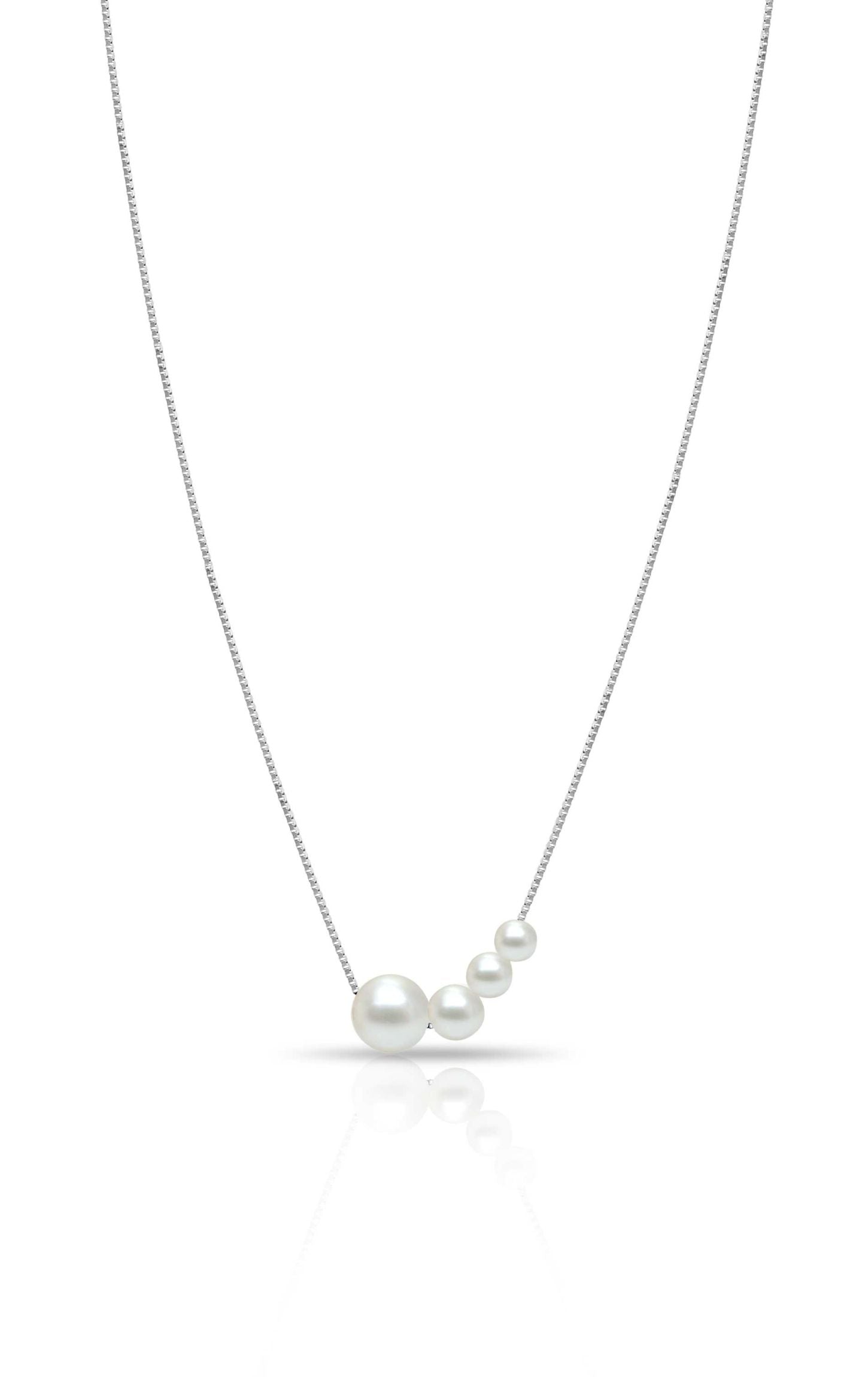 Multi-Pearl Enroped Necklace Silver