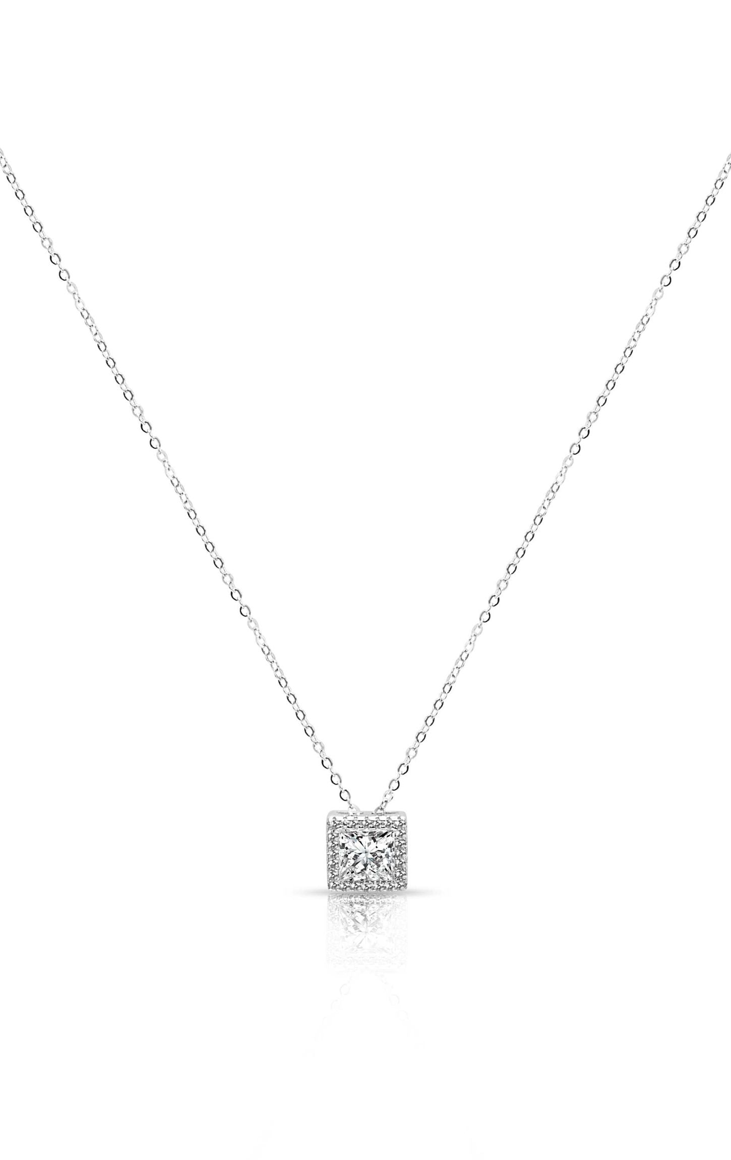 Silver Elegant Solitaire Pendant