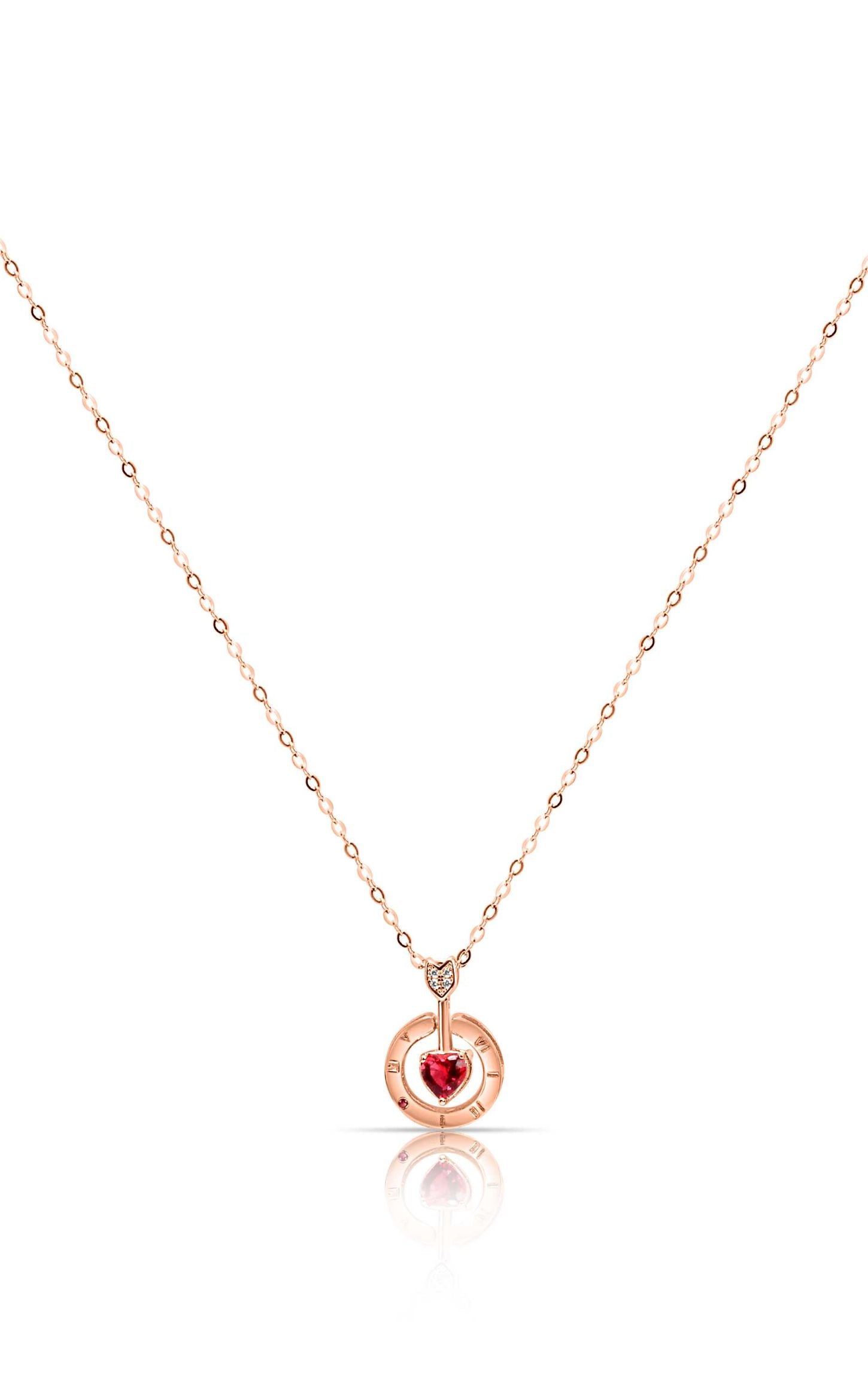 Fierce Heart Encentered Pendant Rose Gold
