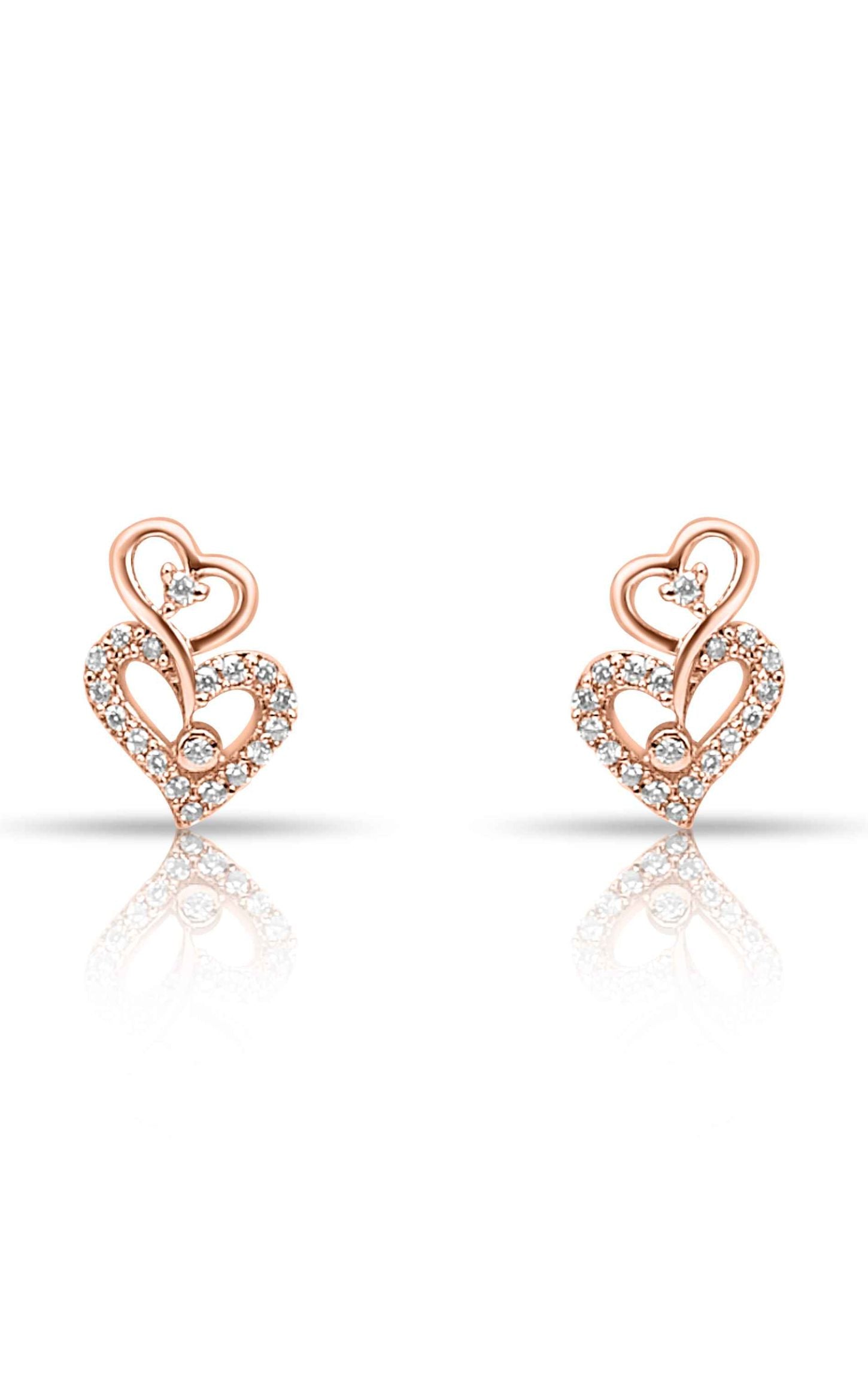 Piled Up Hearts Pendant Set Rose Gold