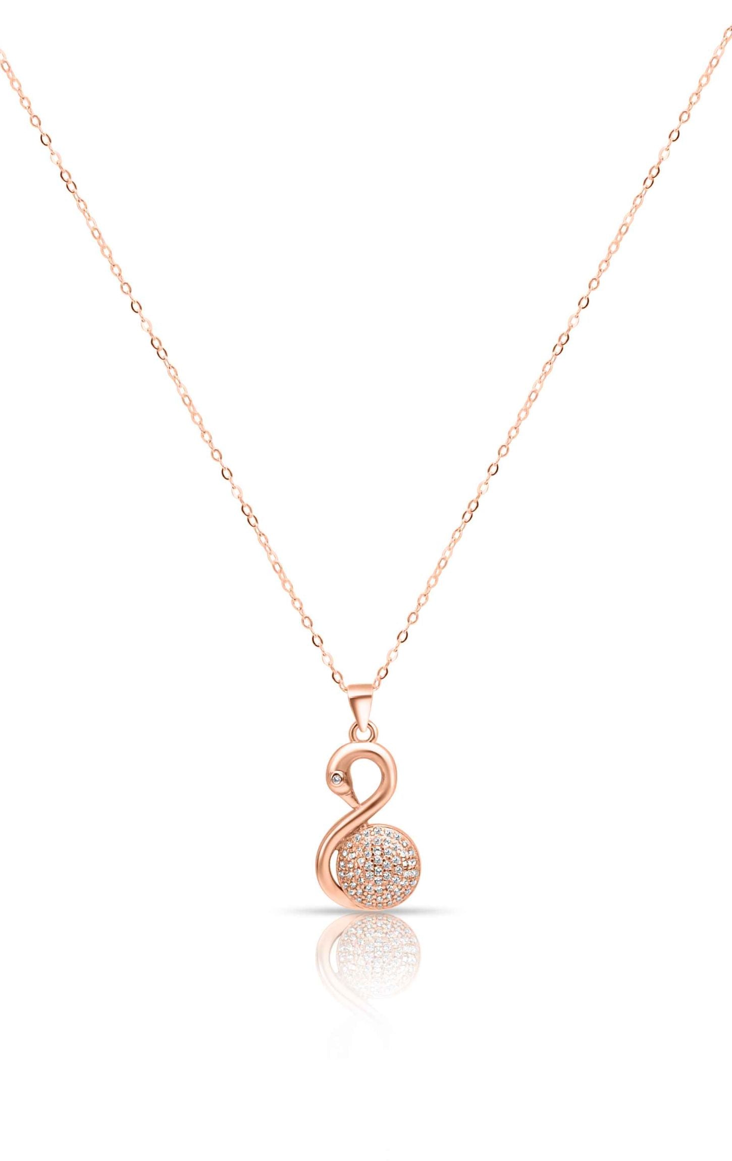 Swan Spun Rose Gold Pendant Set