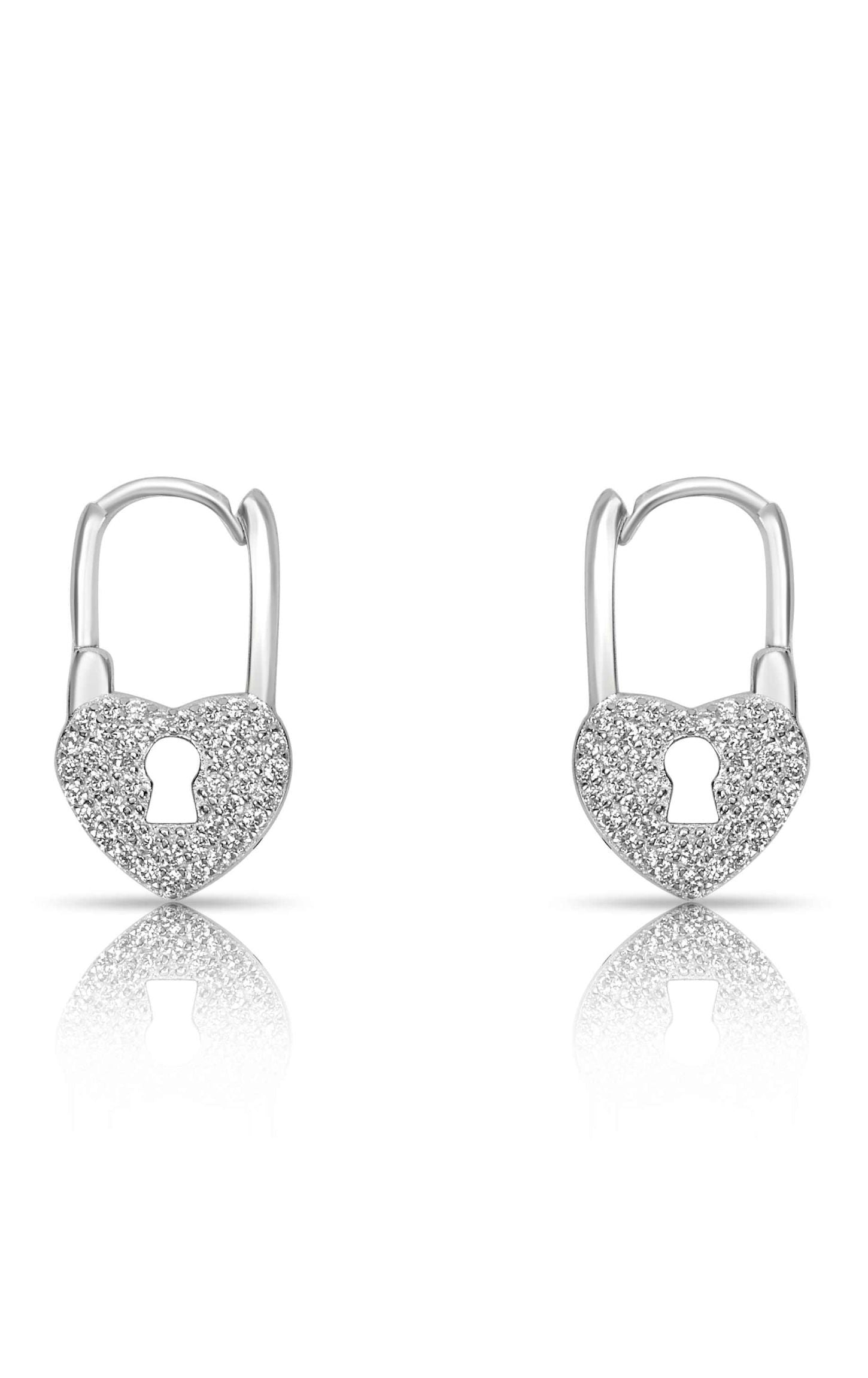 Love - Lock Stud Earring Silver