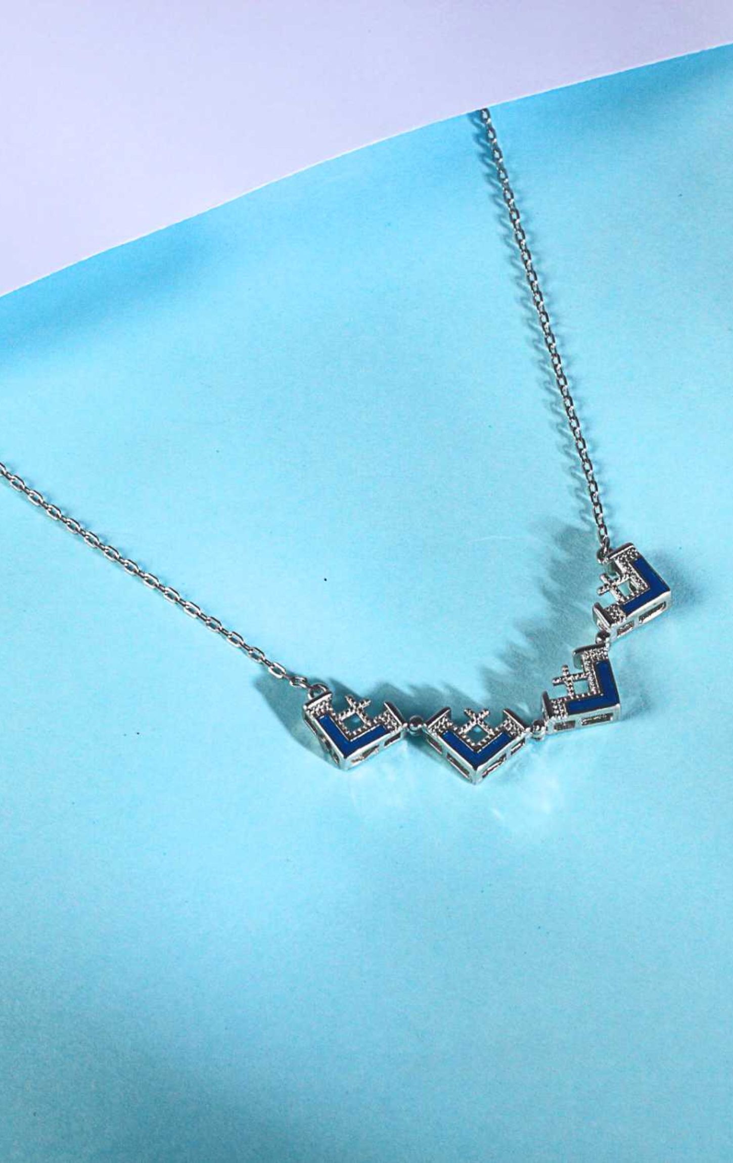 Pure Blue Magnetic Pendant Fine Silver