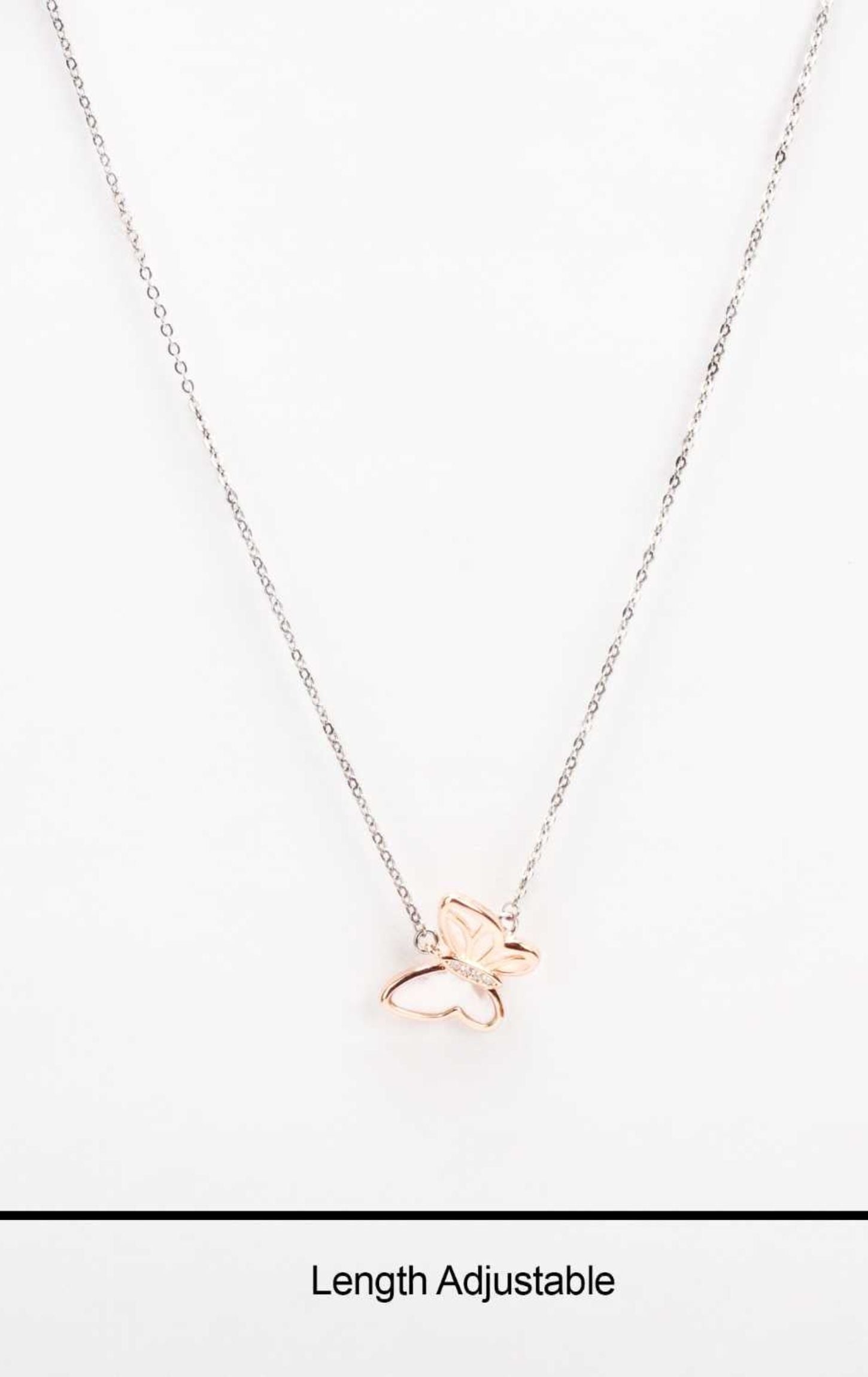 Rose Gold Innocent Butterfly Pendent