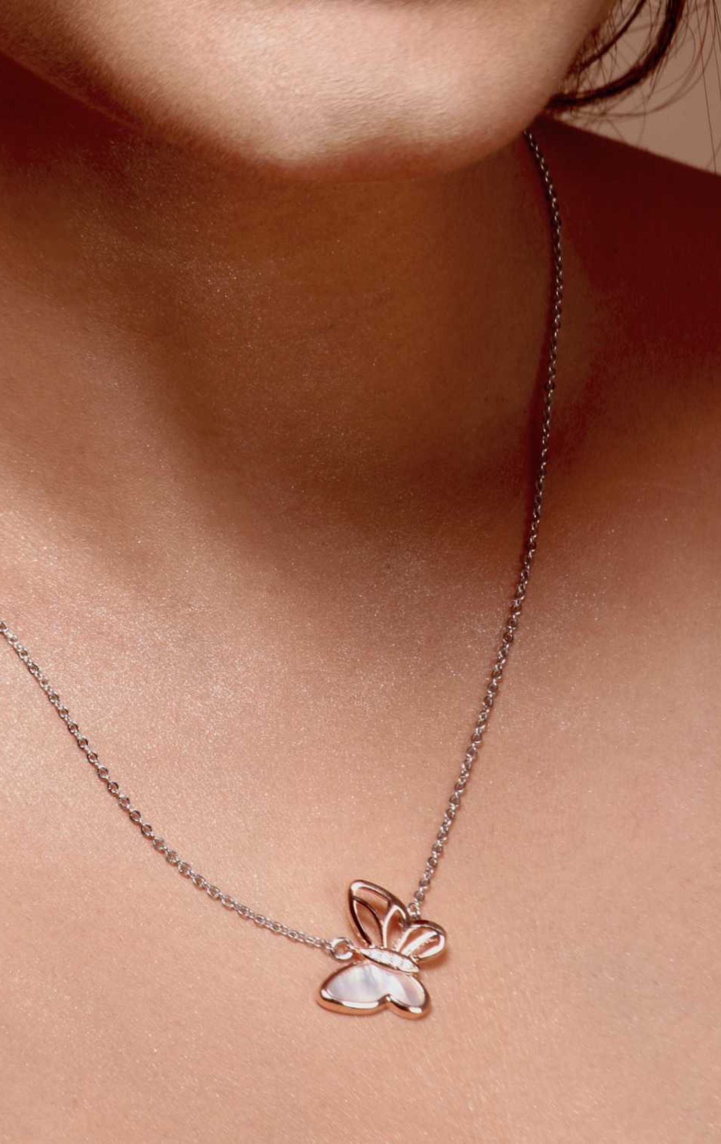 Rose Gold Innocent Butterfly Pendent