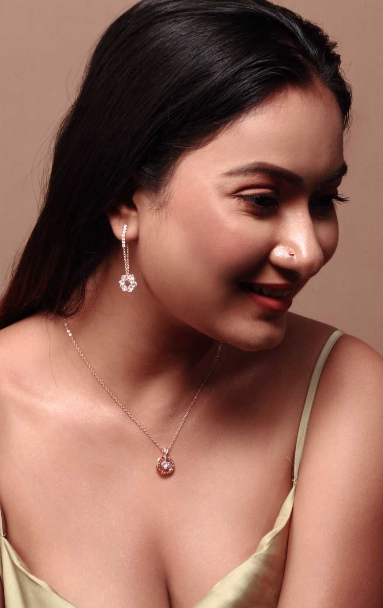 Fierce Heart Encentered Pendant Rose Gold