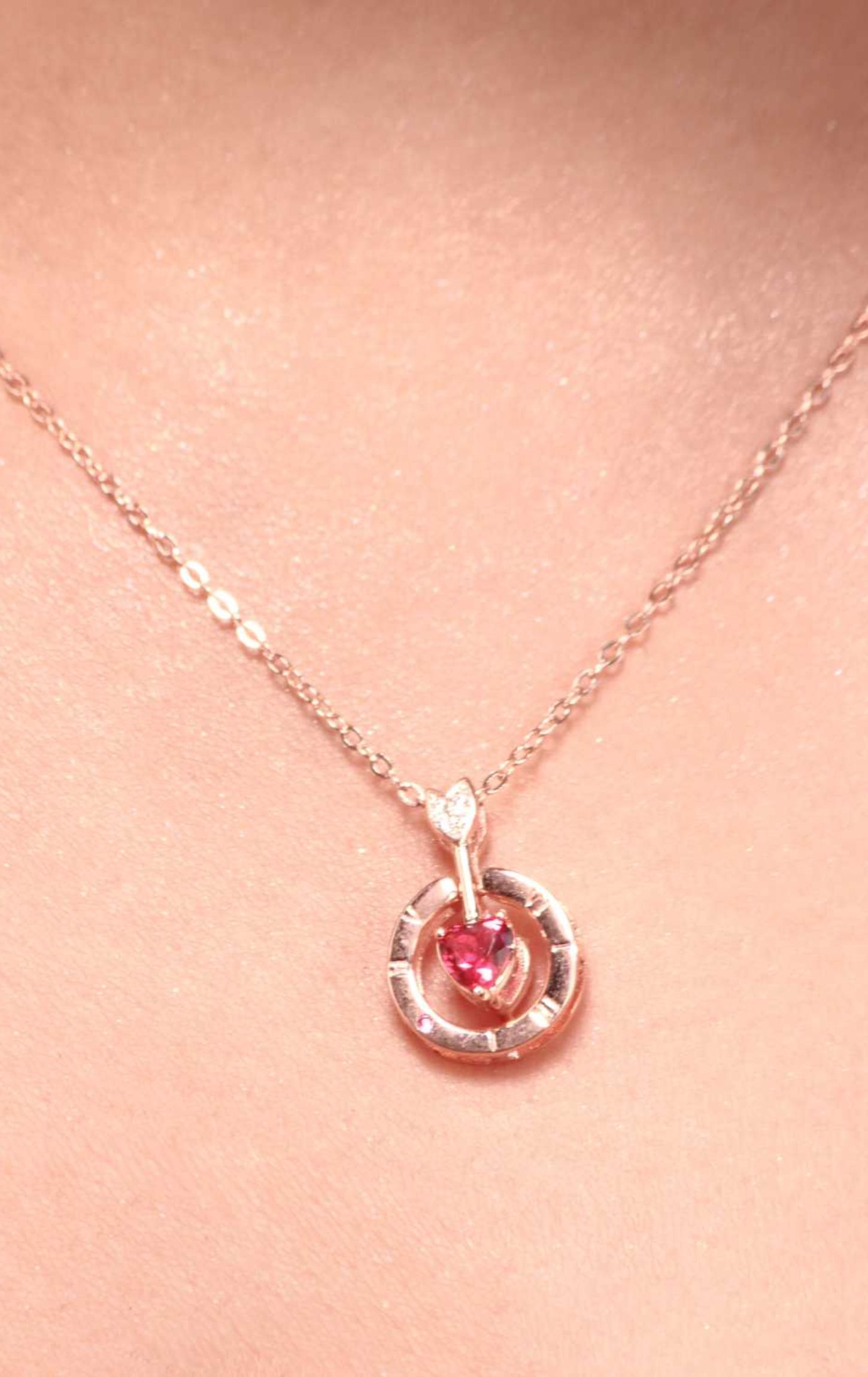 Fierce Heart Encentered Pendant Rose Gold