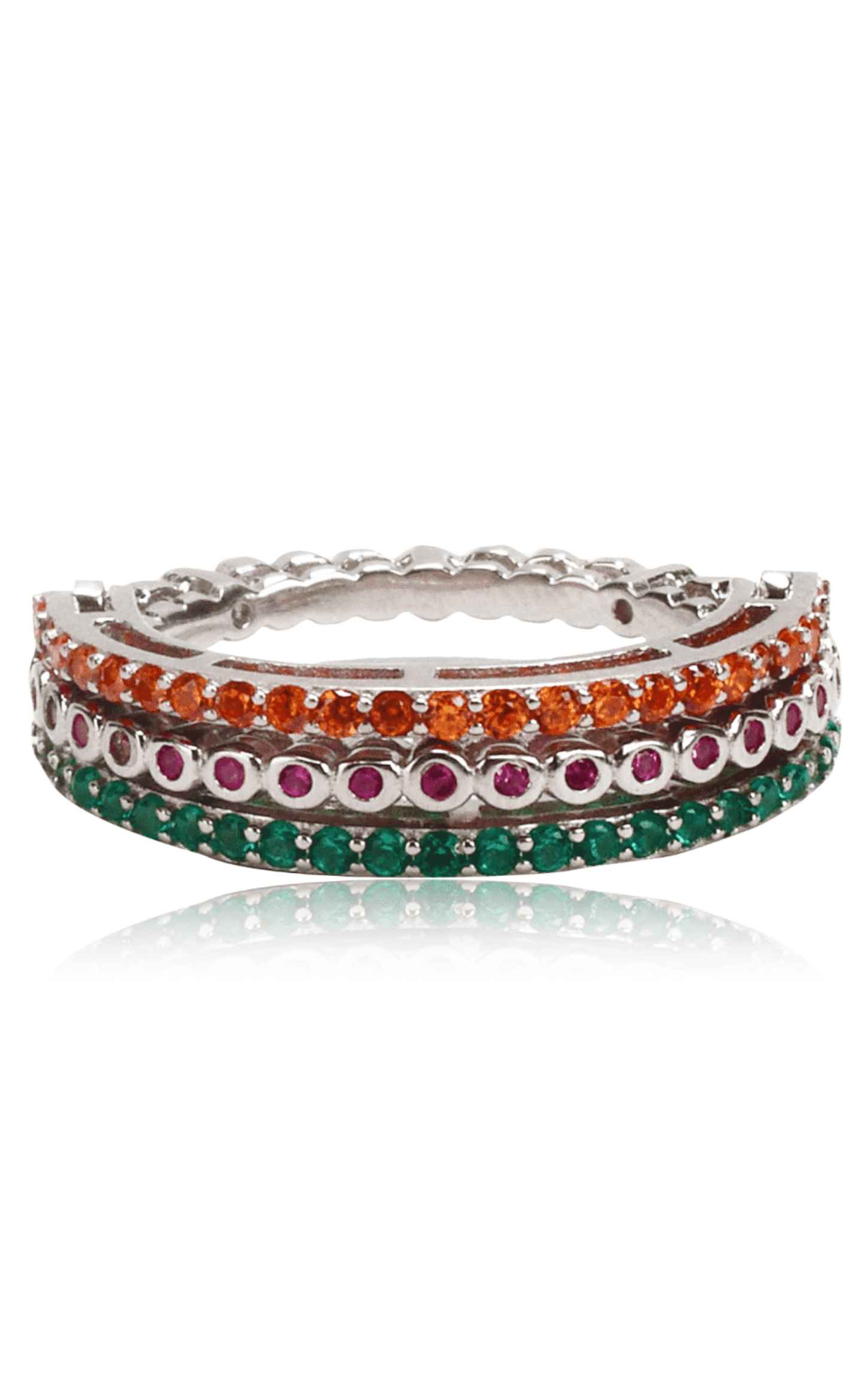 Eminent Tri Colour Multi Way Ring Silver