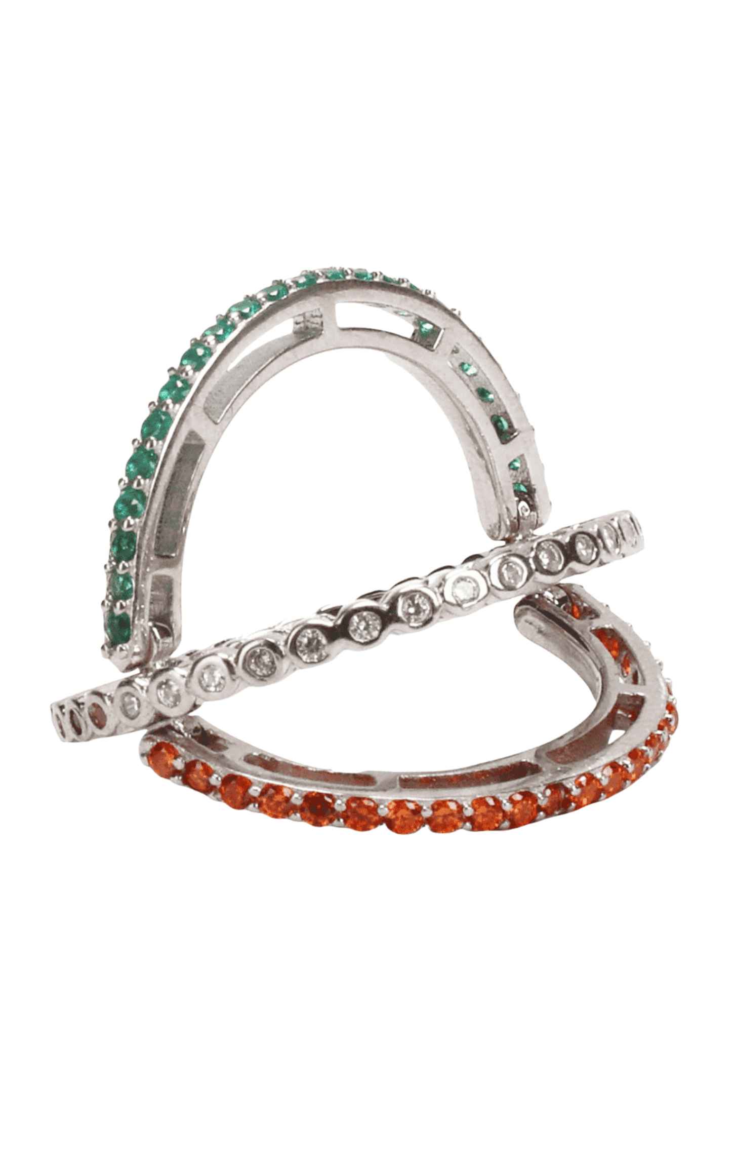 Eminent Tri Colour Multi Way Ring Silver