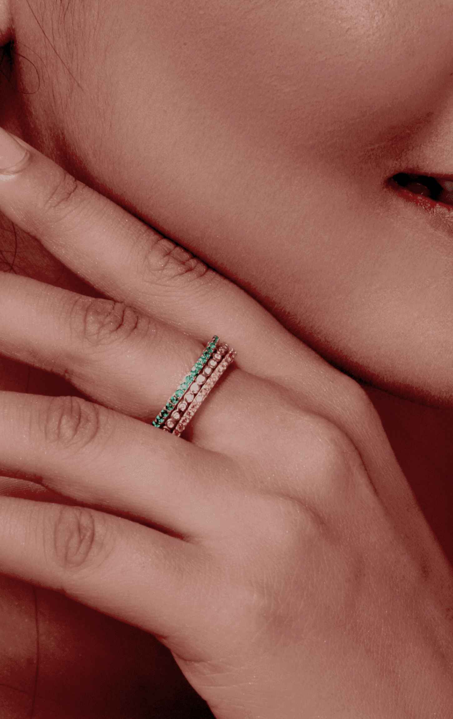 Eminent Tri Colour Multi Way Ring Silver