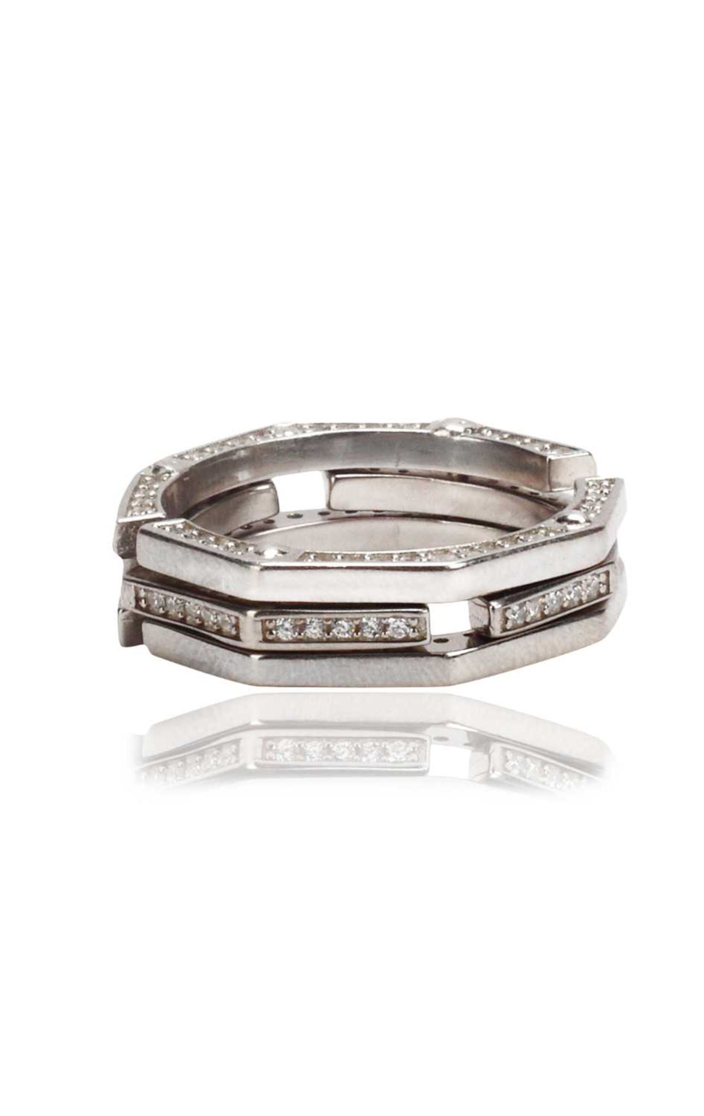 Silver Convertible Zircon Ring Pendant