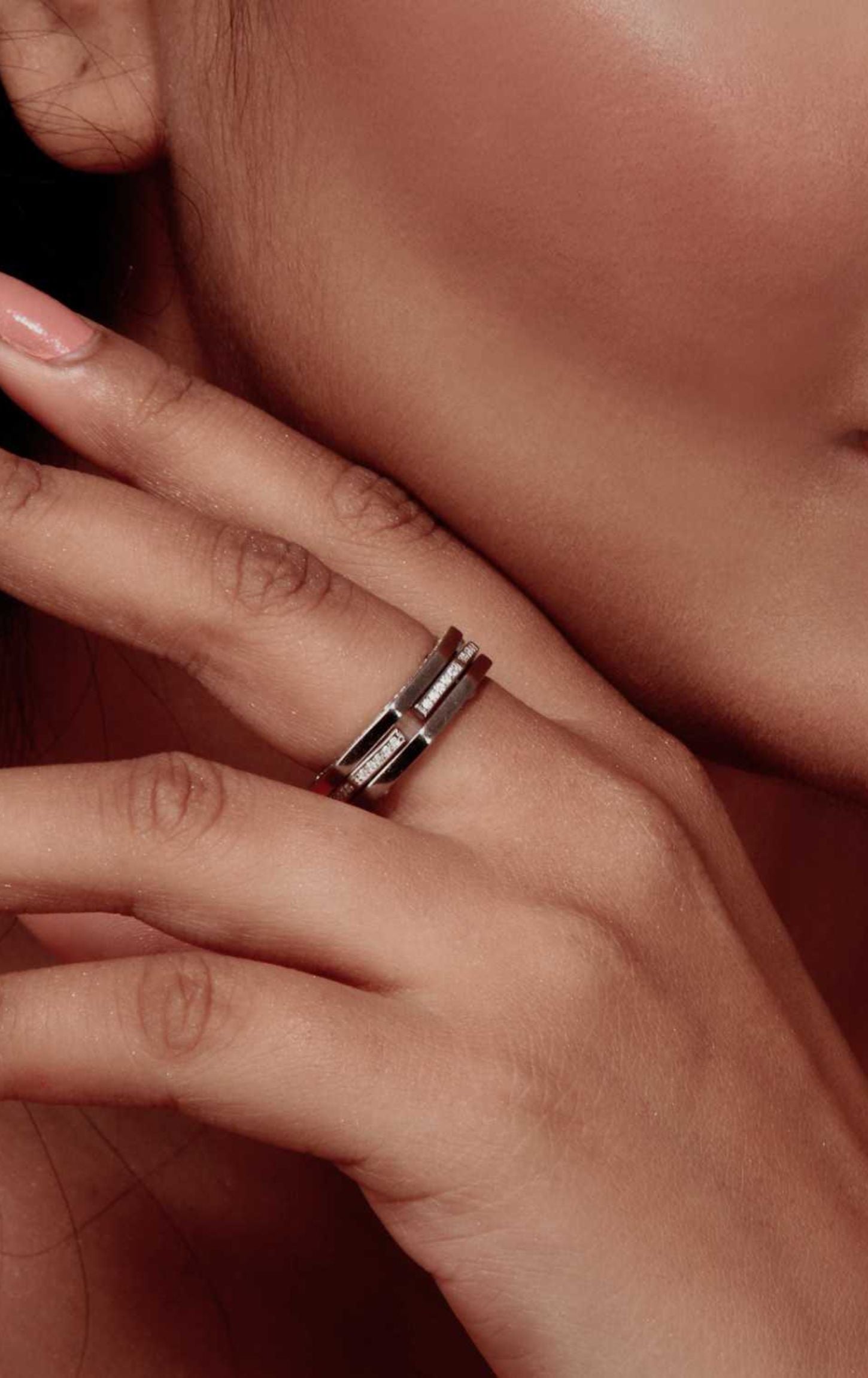 Silver Convertible Zircon Ring Pendant