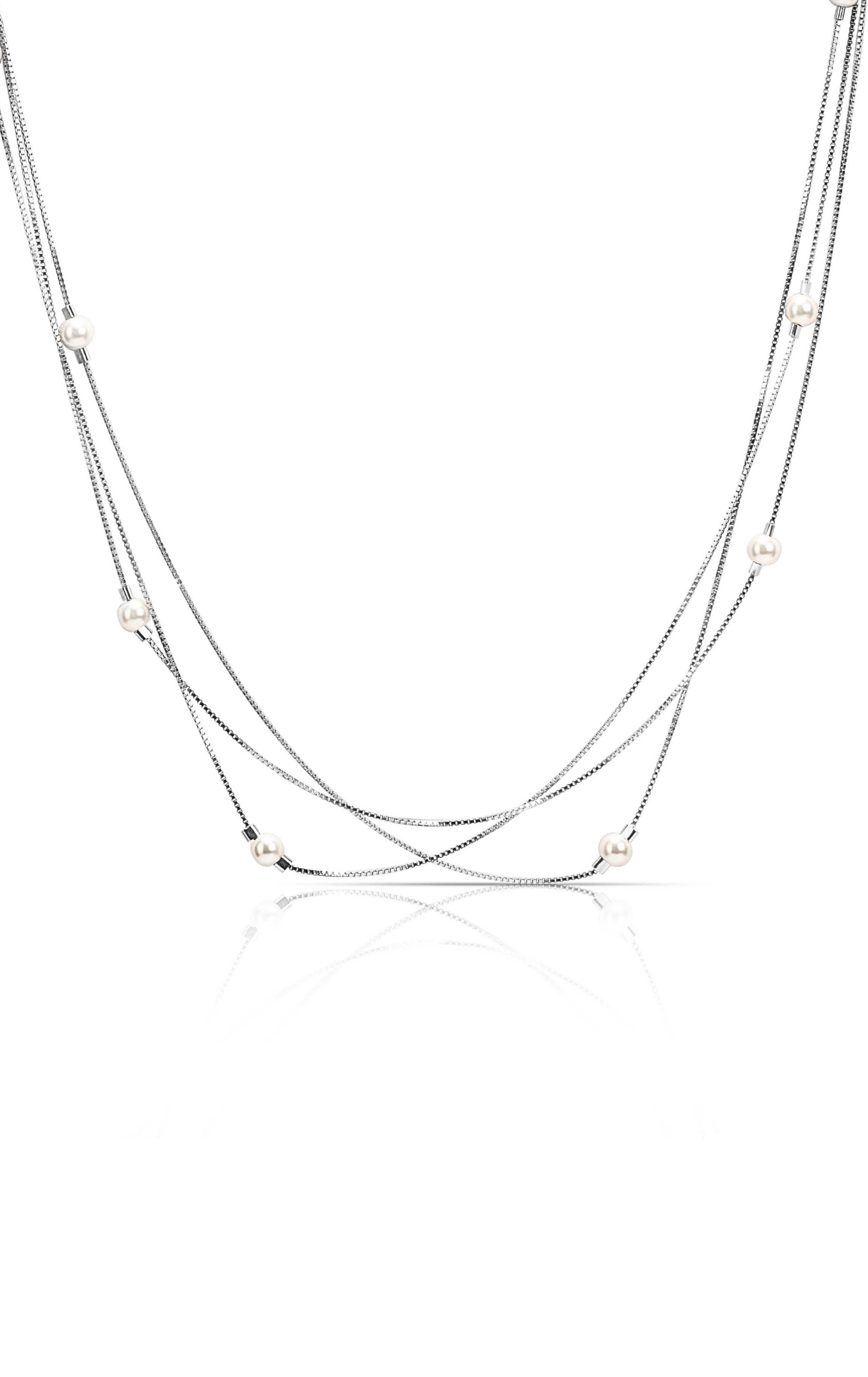 Fusion Silver Delicate Pearl Charm Chain