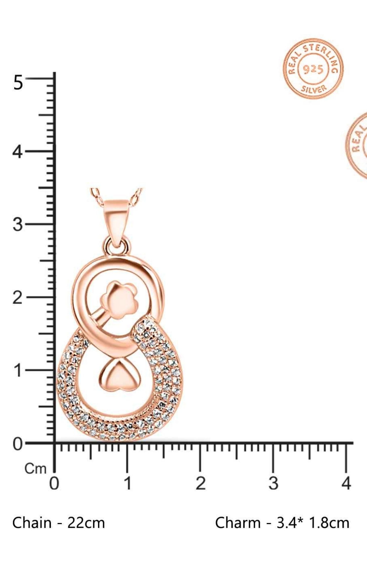 Contemporary Swarovski Zircon Rose Gold Pendant Set