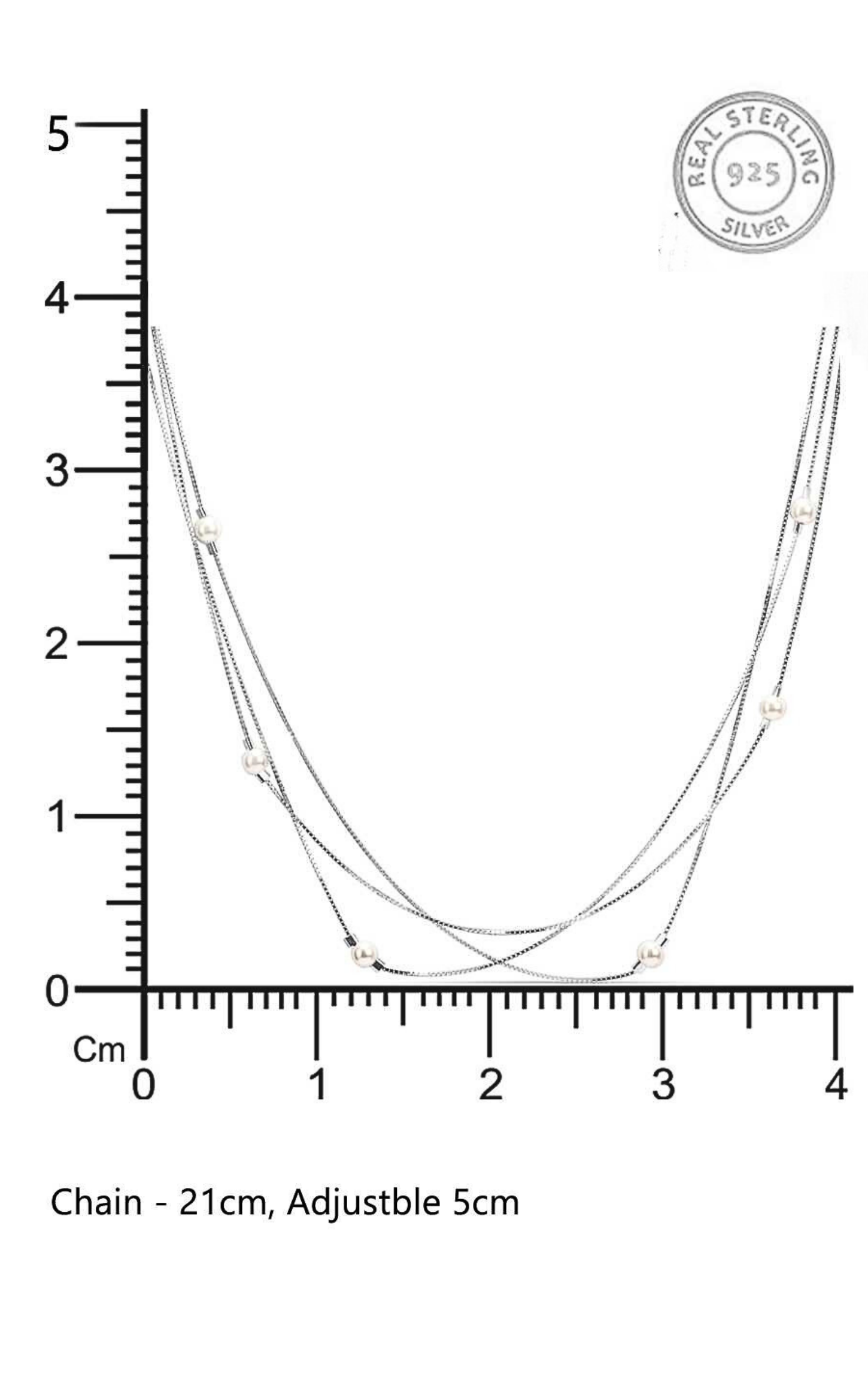 Fusion Silver Delicate Pearl Charm Chain