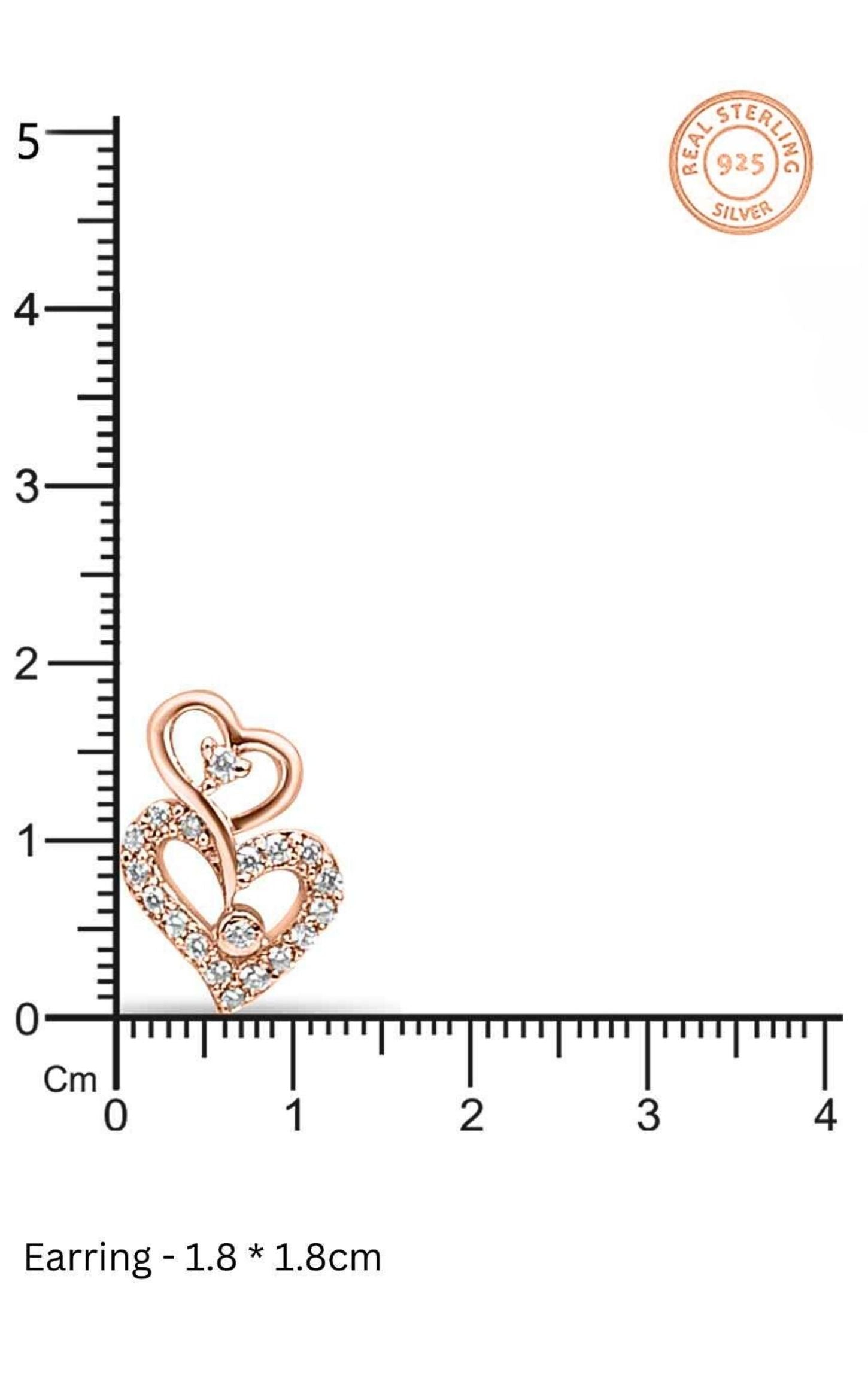 Piled Up Hearts Pendant Set Rose Gold