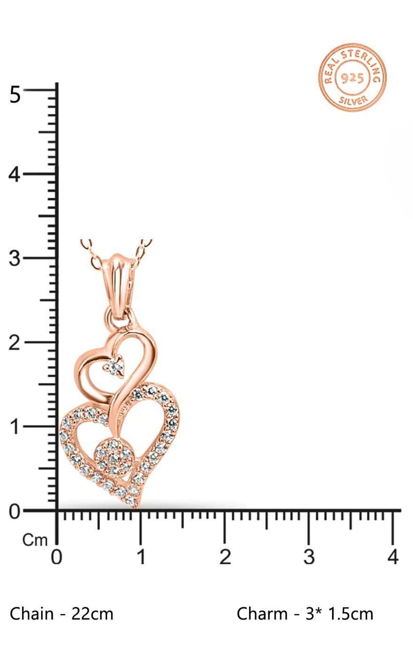 Piled Up Hearts Pendant Set Rose Gold