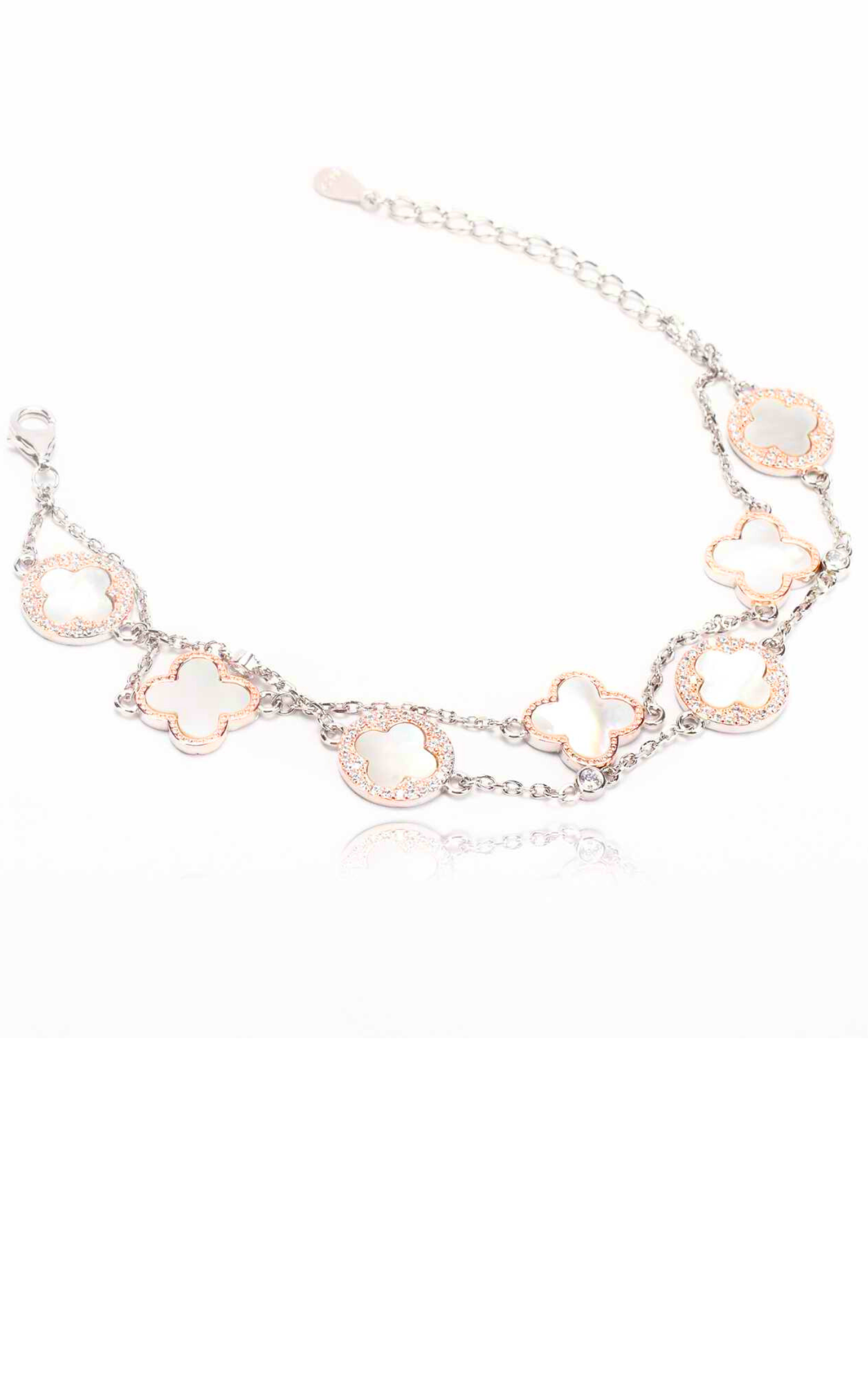 Silver Flower Pattern Bracelet