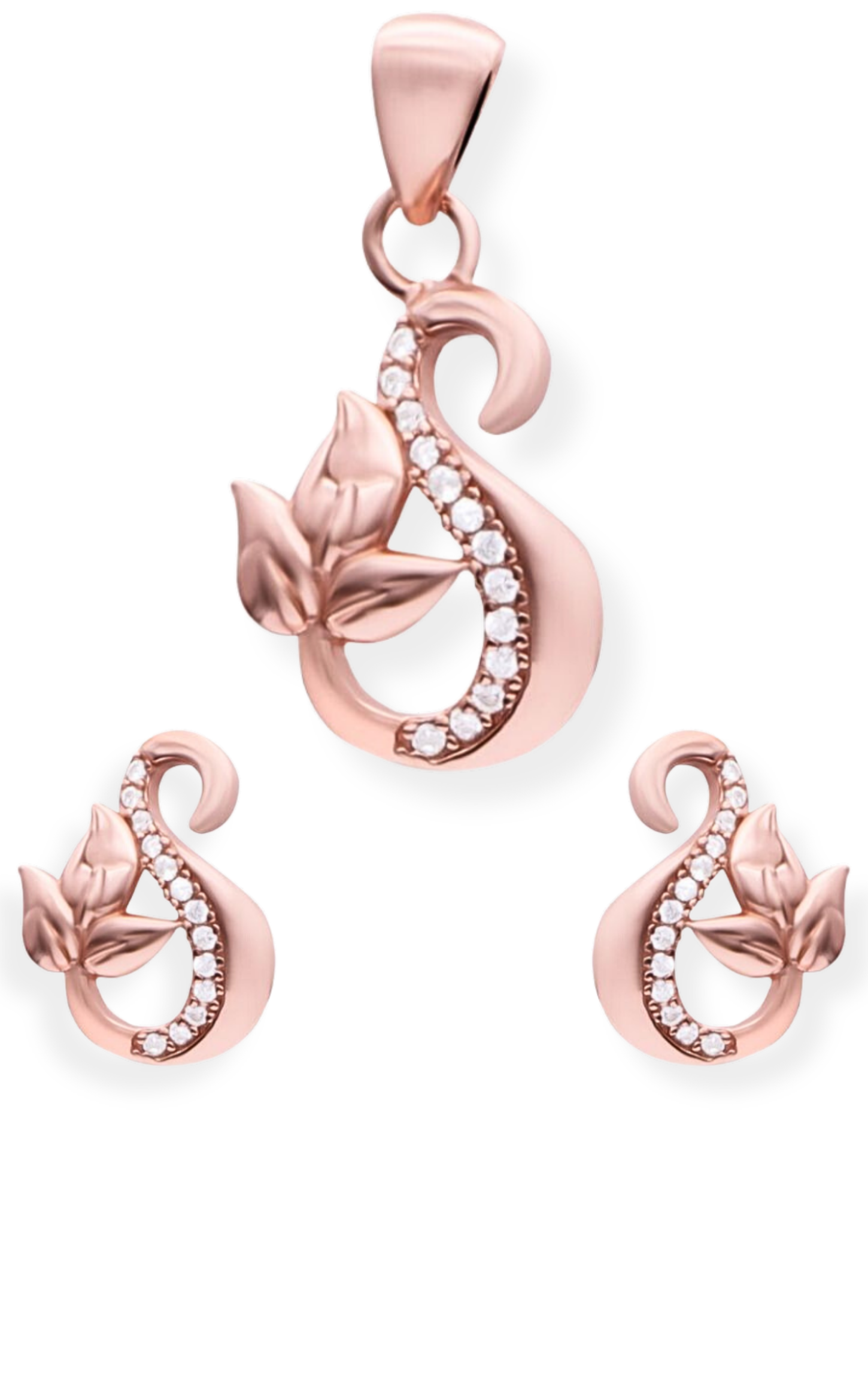 925 Sterling Silver Graceful Swan Pendant Set