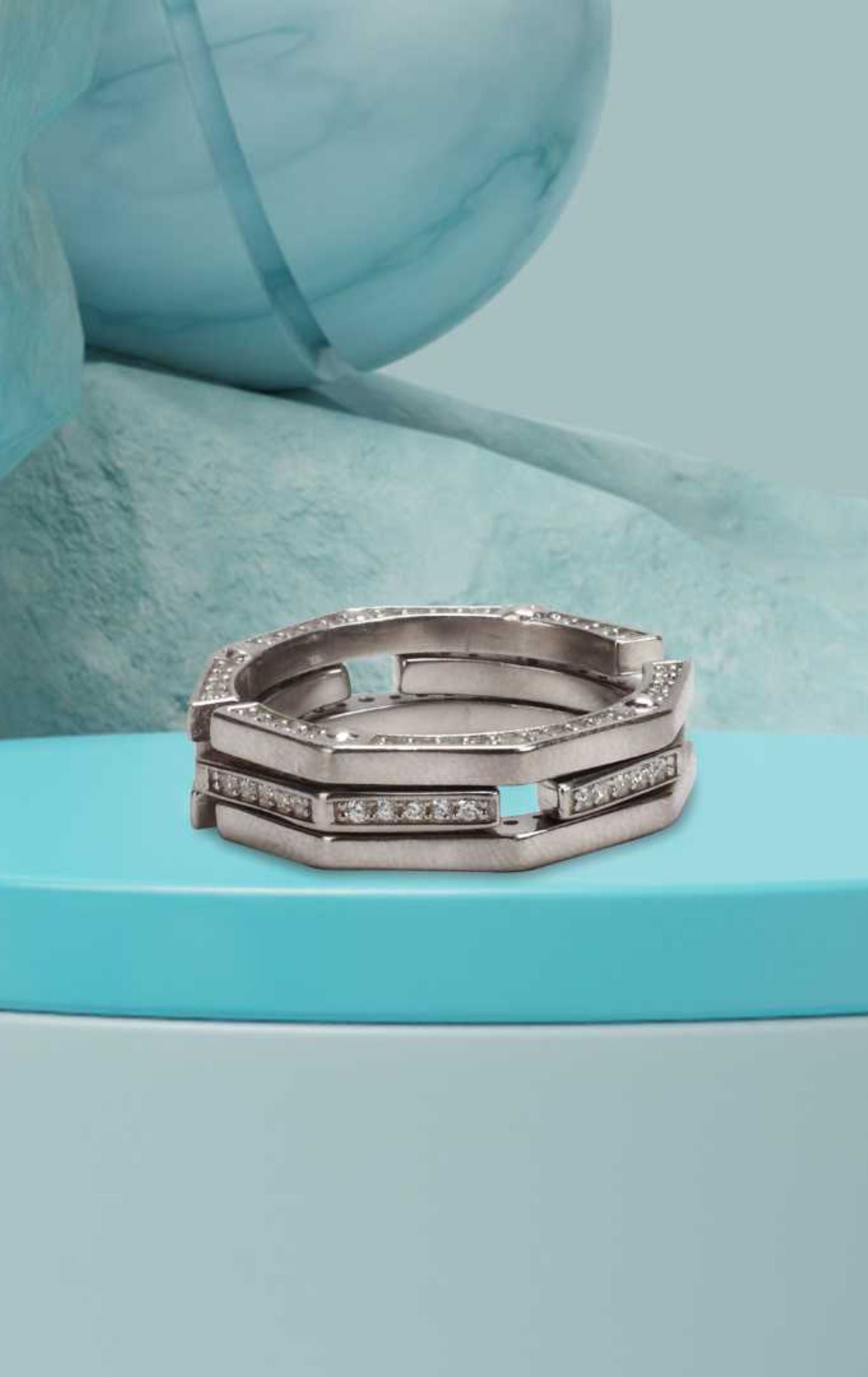 Silver Convertible Zircon Ring Pendant