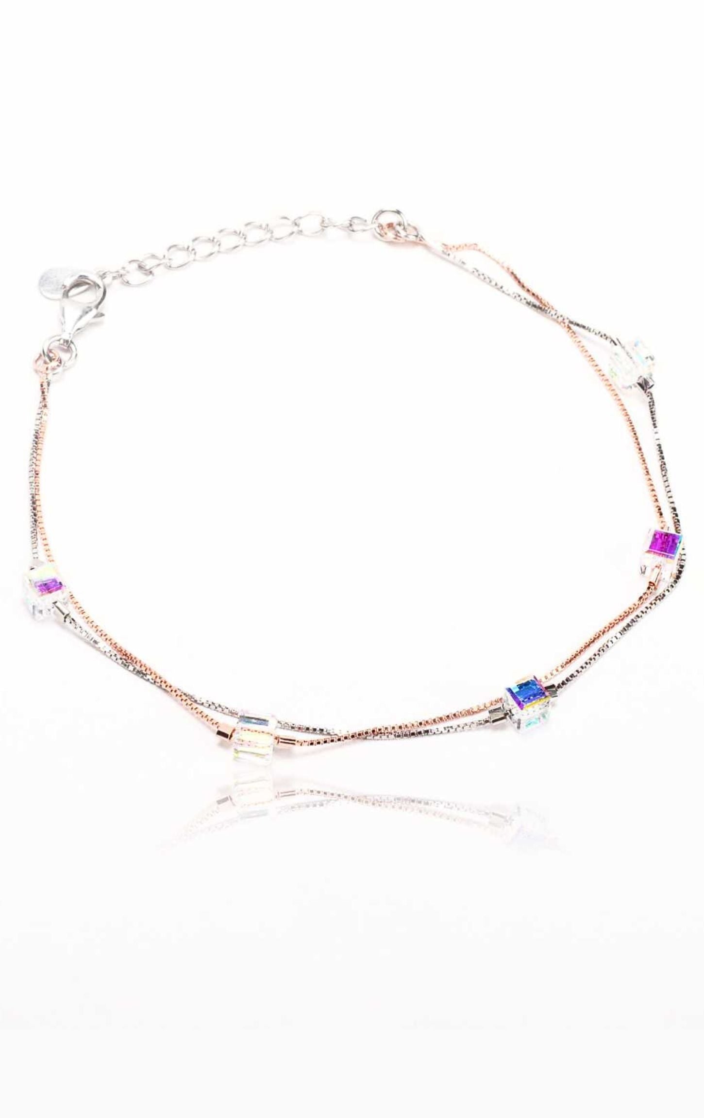 Multi-Colour Crystal Wisper Bracelet Silver