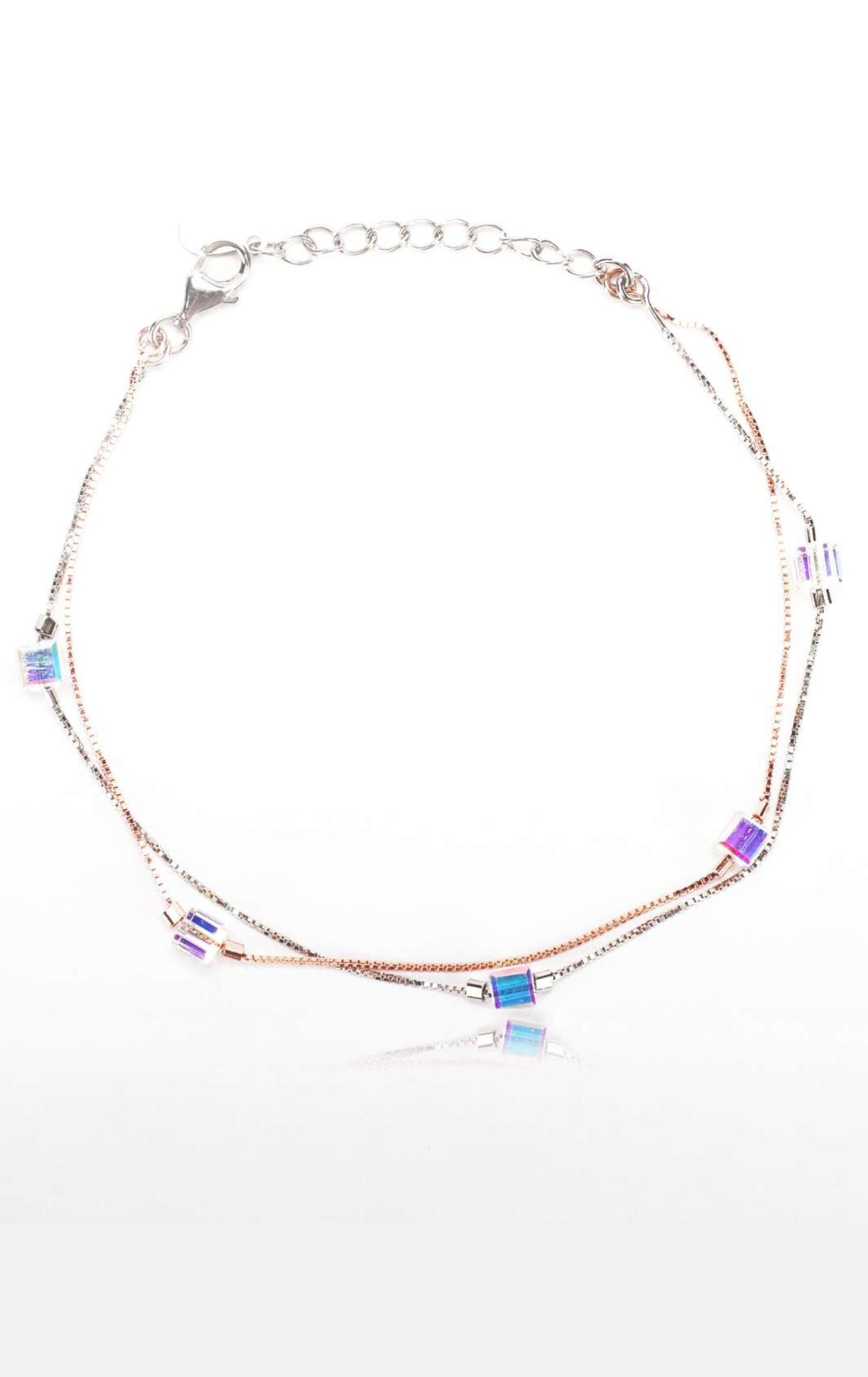 Multi-Colour Crystal Wisper Bracelet Silver