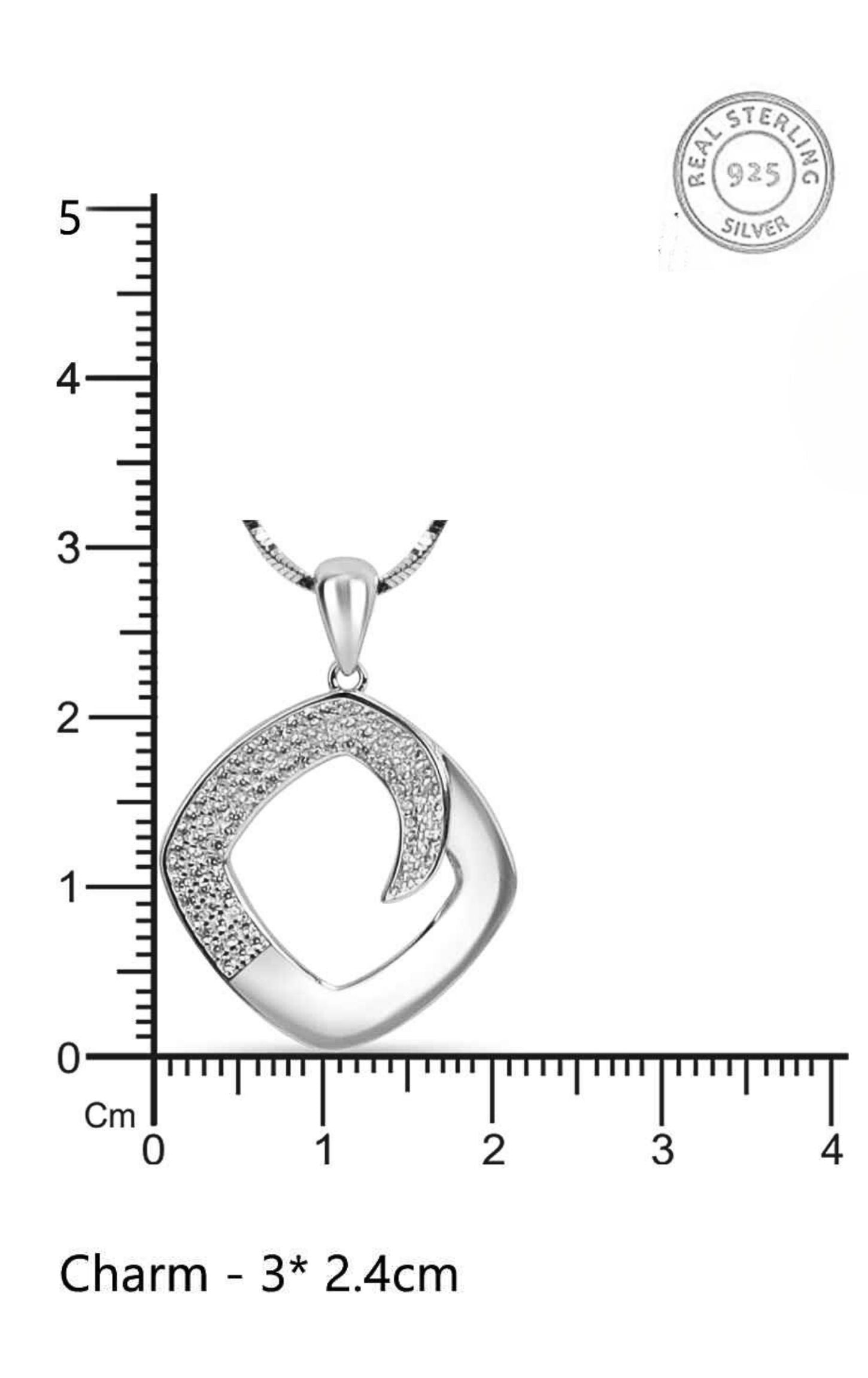 Gem Wave Pandant Set Silver