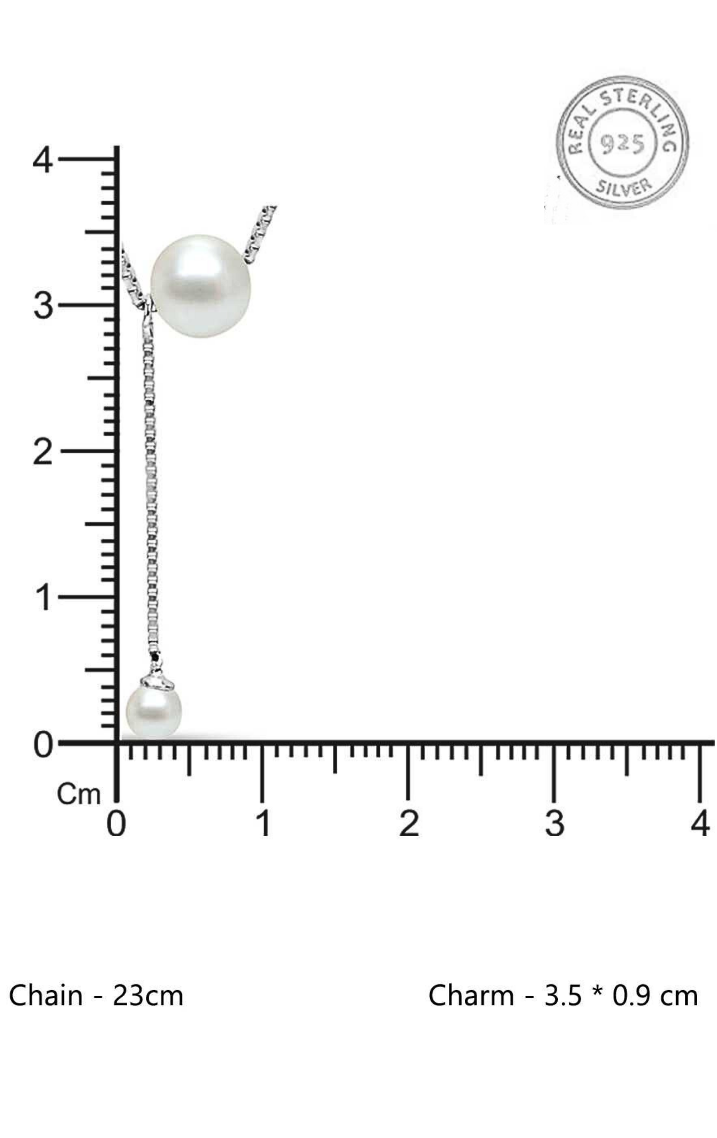 Pearl Dropping Pearl Charm Chain Silver