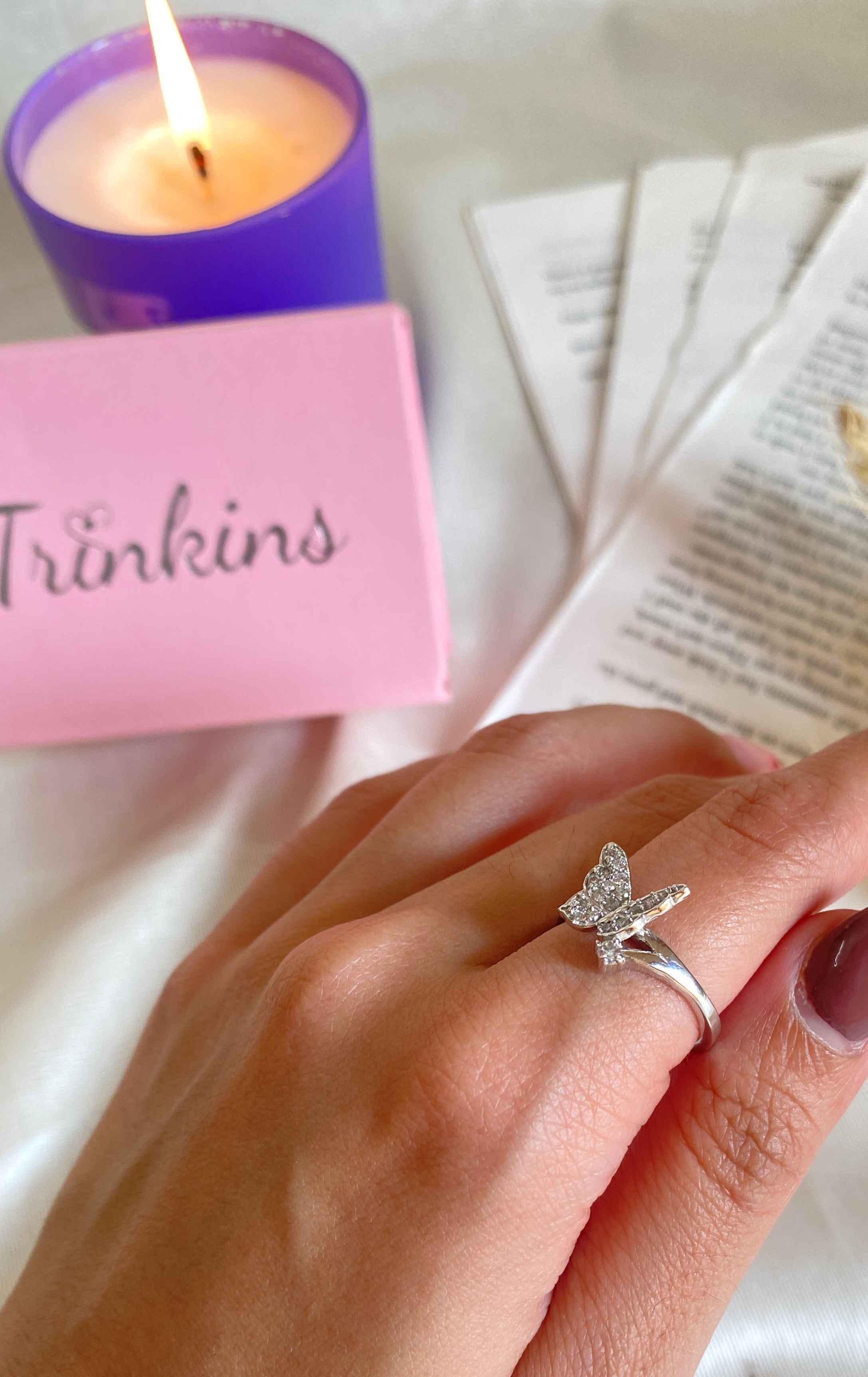 Moonlight Butterfly 925 Sterling Silver Ring